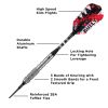 Viper Bully 80% Tungsten Soft Tip Darts 3 Knurled Rings