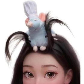 Women Cute Animal Remy Ratatouille Plush Toy Headbands