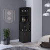 Bar Cabinet Papprika, 8 Wine Cubbies, Black Wengue Finish