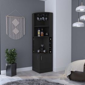 Bar Cabinet Papprika, 8 Wine Cubbies, Black Wengue Finish