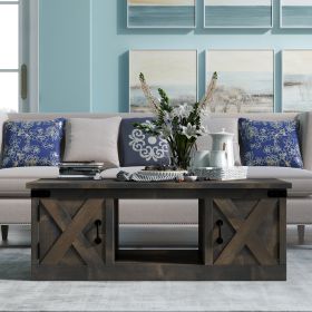 Bridgevine Home Farmhouse Coffee Table, Barnwood Finish