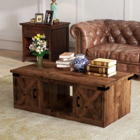 Bridgevine Home Farmhouse Coffee Table, Aged Whiskey Finish