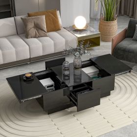 ON-TREND Coffee Table, Extendable Cocktail area w/2 Drawers