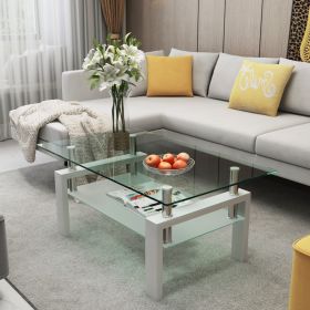 White Coffee Table, Modern Side Center Stands