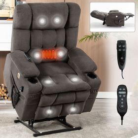 Brown Dual Motor Infinite Position Up to 350 LBS Lift Recliner