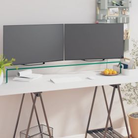TV Stand/Monitor Riser Glass Clear 43.3"x11.8"x5.1"