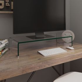 TV Stand/Monitor Riser Glass Clear 27.6"x11.8"x5.1"