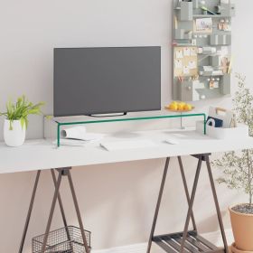 TV Stand/Monitor Riser Glass Clear 35.4"x11.8"x5.1"