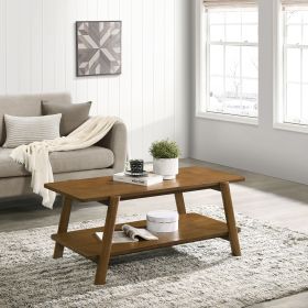 Metz Mid-Century Modern Wood Shelf Coffee Table, Walnut