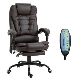 Vinsetto 7-Point Vibrating Office Chair, High Back, Brown