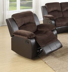 Motion Recliner Glider Rocker Chocolate Padded Suede