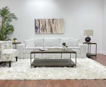 Corbeta 3-Piece Metal Frame Wood Coffee Table, Aged Graphite