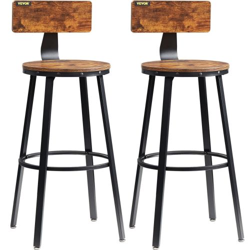 VEVOR Rustic Bar Stools Counter Height Round Chairs 29"