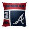 OFFICIAL MLB Colorblock Personalized Pillow - Atlanta Braves