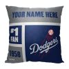 OFFICIAL MLB Colorblock Personalized Pillow - L. A. Dodgers