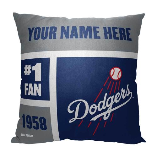 OFFICIAL MLB Colorblock Personalized Pillow - L. A. Dodgers