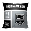 Official NHL Colorblock Personalized Pillow - Kings