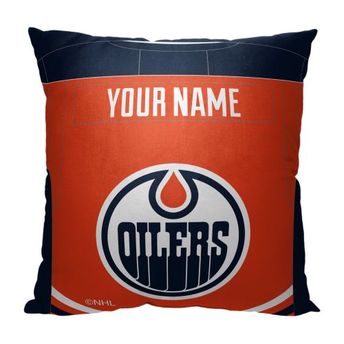 Official NHL Colorblock Personalized Pillow - Oilers