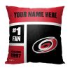 Official NHL Colorblock Personalized Pillow - Hurricanes