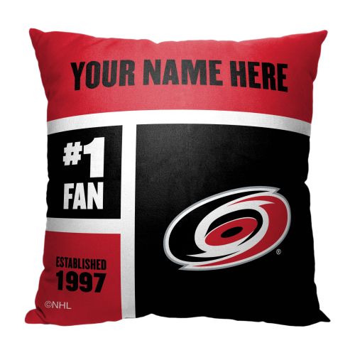 Official NHL Colorblock Personalized Pillow - Hurricanes