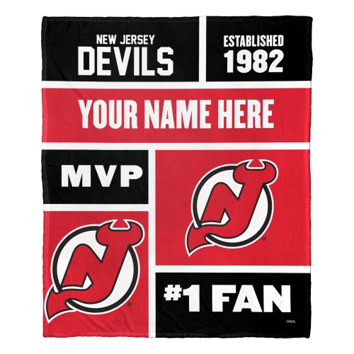 Official NHL Colorblock Silk Touch Blanket - Devils