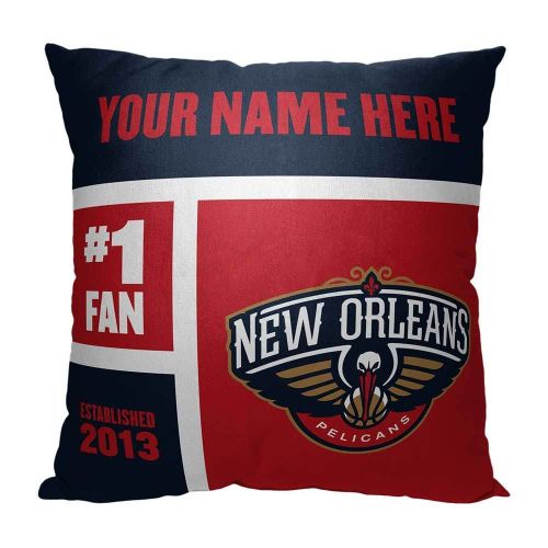 OFFICIAL NBA Colorblock Personalized Pillow - Pelicans