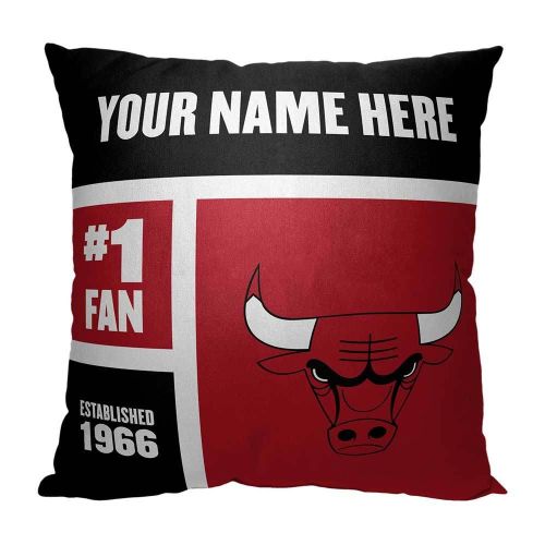 OFFICIAL NBA Colorblock Personalized Pillow - Bulls