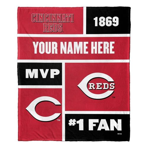 OFFICIAL MLB Colorblock Silk Touch Blanket - Reds