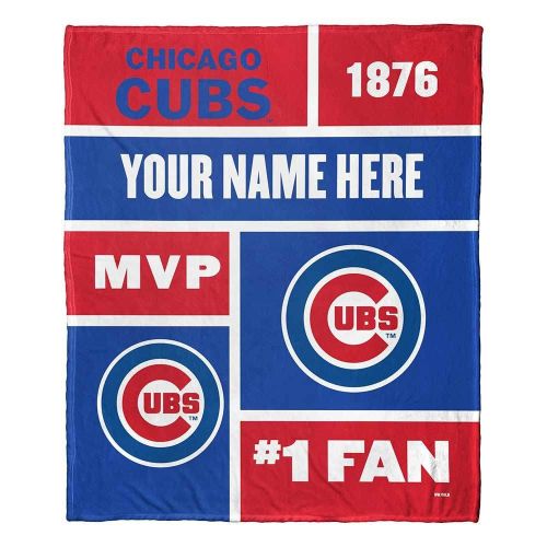 OFFICIAL MLB Colorblock Silk Blanket - Cubs