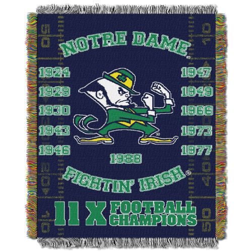 Notre Dame Collegiate Woven Tapestry Throw