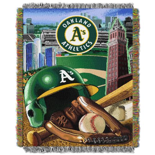 A's OFFICIAL MLB; "Home Field Advantage" Tapestry Throw