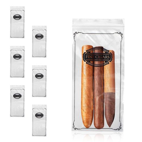 Poly Zipper Cigar Bag 5 x 10, Pack of 100 Fine Clear Plastic