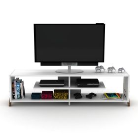 FurnisHome Store Tv Stand Entertainment Centre, Walnut/White