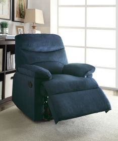 Blue Recliner with Pillow Top Arm