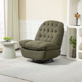 360Â° Swivel Recliner Adjustable Chair Chenille Glider - Green
