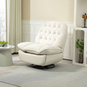 360Â° Swivel Recliner Chenille Glider Swivel Chair Sofa - Beige