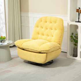 360Â° Swivel Recliner Adjustable Chenille Sofa Chair  - Yellow