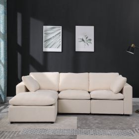 Modular Sectional Sofa, Convertible U Shaped, w/ Ottomans