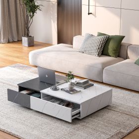 Modern style black & white coffee table w/ two storage spaces