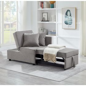 Chair Bed 4 in 1 Convertible Sleeper Sofa Polyester Grey