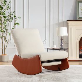 Modern Rocking Recliner, Comfy Nursery Chair, Upholstered