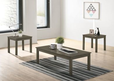 Dark Grey Color Elegant 3pc Coffee Table Set & 2 End Stands