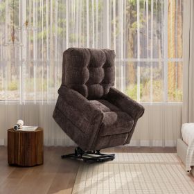 Irwin 36" Power Lift Recliner Chair, Chocolate Brown Chenille
