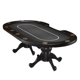 INO Design 96" Oval Black Aura 10 Players Bet Line Felt Surface