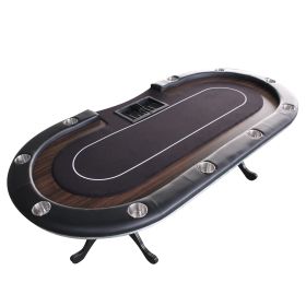 INO Design 96" Oval Speed Cloth Poker Table With Chip Tray