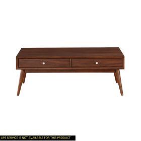 Retro Modern Style 1pc Coffee Table Walnut Veneer Wooden