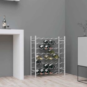 Wine Rack for 48 Bottles White Metal