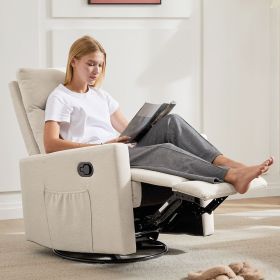Manual Recliner Chair Winback Single Sofa, Beige