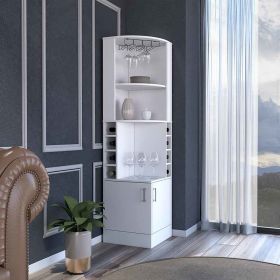 Bar Cabinet Papprika, 8 Wine Cubbies, White Finish