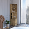 Bar Cabinet Papprika, 8 Wine Cubbies, Dark Brown Finish